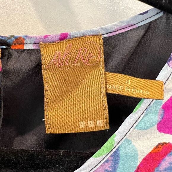 Anthropologie Ali Ro Women’s 4 100% Silk Multi Fabric Print Mini Dress Abstract - Picture 9 of 11